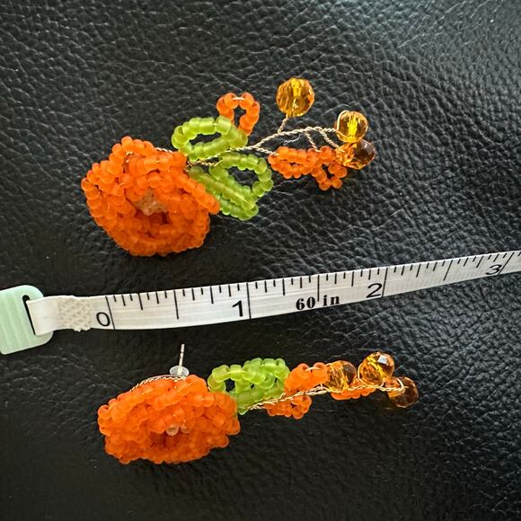 Bollywood Desi Chunky Beaded Flower Earrings - Picture 3 of 3